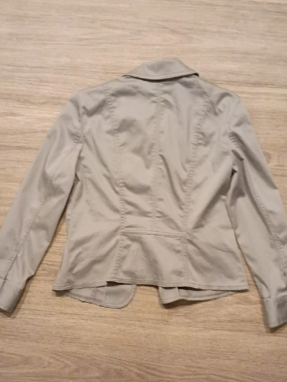 White House Black Market Light Gray Utility Jacket - Button Front
